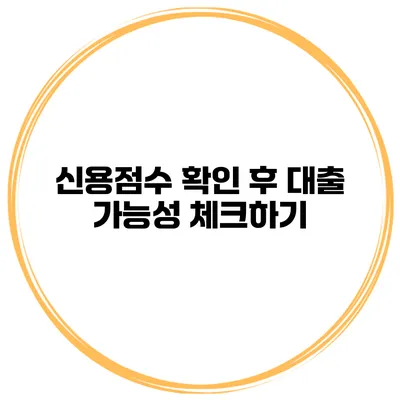 신용점수 확인 후 대출 가능성 체크하기