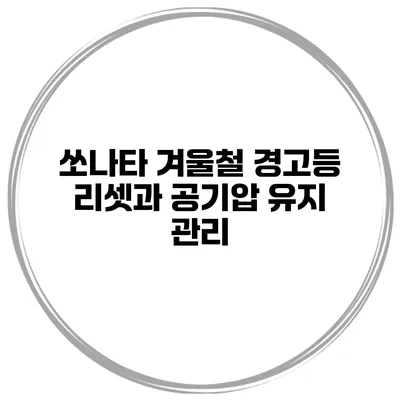쏘나타 겨울철 경고등 리셋과 공기압 유지 관리