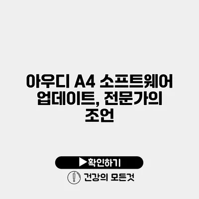 아우디 A4 소프트웨어 업데이트, 전문가의 조언
