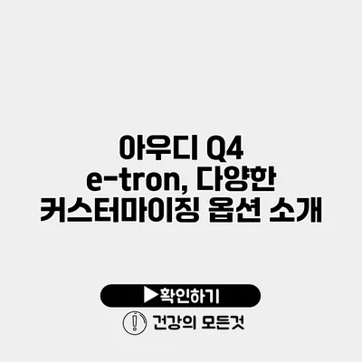 아우디 Q4 e-tron, 다양한 커스터마이징 옵션 소개