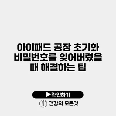 아이패드 공장 초기화 비밀번호를 잊어버렸을 때 해결하는 팁