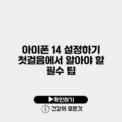 아이폰 14 설정하기 첫걸음에서 알아야 할 필수 팁