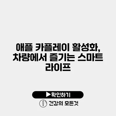 애플 카플레이 활성화, 차량에서 즐기는 스마트 라이프