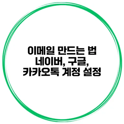 이메일 만드는 법 네이버, 구글, 카카오톡 계정 설정