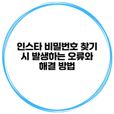 인스타 비밀번호 찾기 시 발생하는 오류와 해결 방법