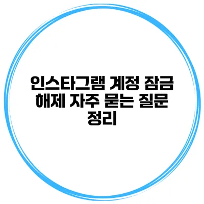 인스타그램 계정 잠금 해제 자주 묻는 질문 정리