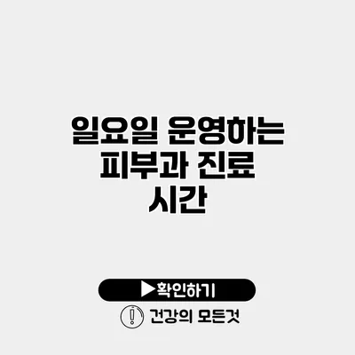 일요일 운영하는 피부과 진료 시간
