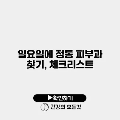 일요일에 정통 피부과 찾기, 체크리스트