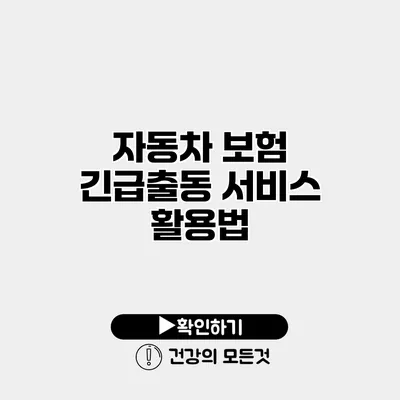 자동차 보험 긴급출동 서비스 활용법