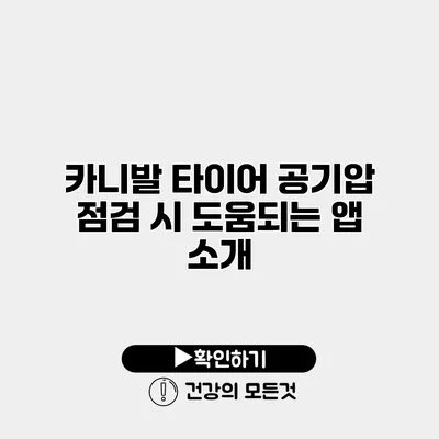 카니발 타이어 공기압 점검 시 도움되는 앱 소개
