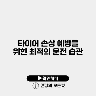 타이어 손상 예방을 위한 최적의 운전 습관
